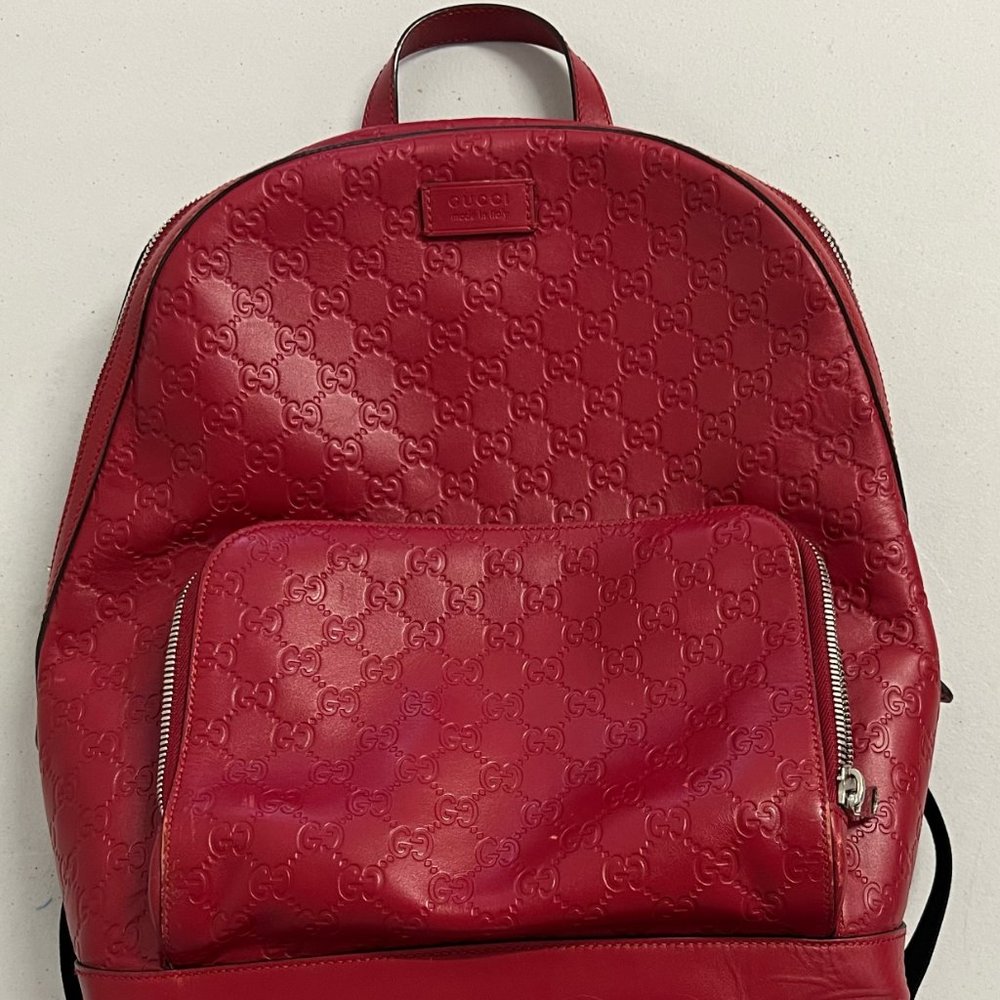 Gucci Red GG-Interlocking G Backpack